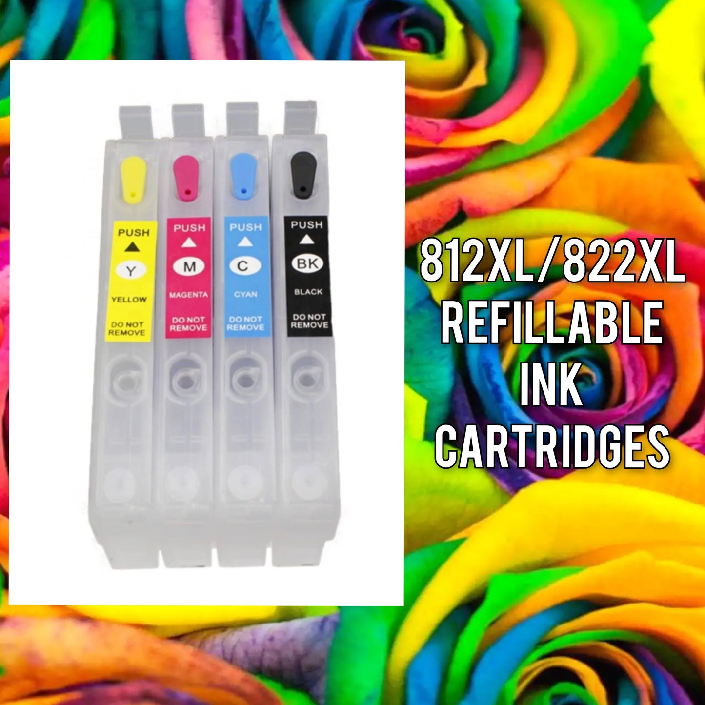 812xl 822xl Refillable Ink Cartridge With Chip For Epson WF-7820 WF-7840 C7000 WF-3820 4830, 4834, 4820, 4833, 3820, 4820